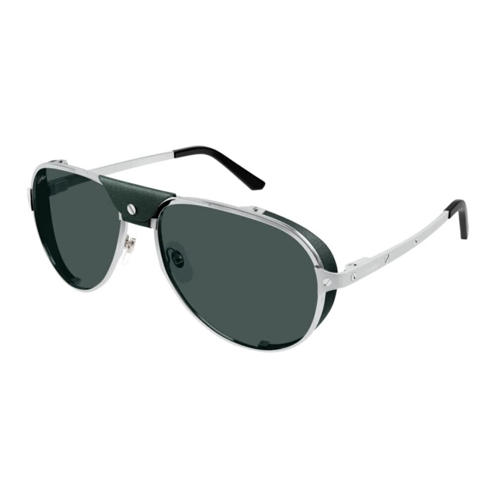 Cartier CT0296S-004 Sunglasses Silver Green Metal